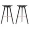 Black Beech and Copper Bar Stools by Lassen, Set of 2, Image 1