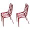 Red New Eiffel Tower Chairs by Alain Moatti, Set of 2 1