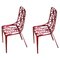 Red New Eiffel Tower Chairs by Alain Moatti, Set of 2, Image 1