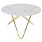 White Carrara Marble and Brass Big O Table by Oxdenmarq 1