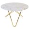 White Carrara Marble and Brass Big O Table by Oxdenmarq, Image 1