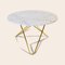 White Carrara Marble and Brass Big O Table by Oxdenmarq, Image 2