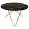Black Marquina Marble and Brass Big O Table by Ox Denmarq 1