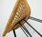 Butaca Mid-Century de mimbre de bambú con patas de horquilla, años 60, Imagen 8