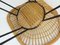 Mid-Century Armlehnstuhl aus Bambusgeflecht mit Haarnadelbeinen, 1960er 1