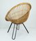 Mid-Century Armchair in Bamboo Wicker with Hairpin Legs, 1960s, Image 6