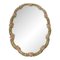 Venetian Oval Gold and Pink Floreal Hand-Carving Mirror by Simong, Image 1