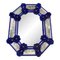 Venetian Octagonal Blue Floreal Hand-Carving Mirror by Simong 1