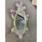 Specchio ovale intagliato a mano floreale verde e rosa di Simong, anni 2000, Immagine 2