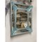 Miroir Rectangulaire Vénitien à Sculpture à Main Floréal Bleu Clair par Simong 3