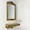 Vintage Gold Plated Wooden Mirror with Wall Console Belgium, 1960s, Set of 2 3