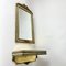 Specchio vintage in legno placcato oro con consolle da parete, Belgio, anni '60, Immagine 2