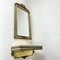 Vintage Gold Plated Wooden Mirror with Wall Console Belgium, 1960s, Set of 2, Image 2