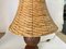 Glass and Rattan Table Lamp in Brown, England, 1970 7
