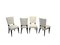 Art Deco Chairs in Black Lacquer in Cream Velour, France, 1930s, Set of 8 3