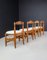 Vintage Dining Room Chairs in Oak and Bouclé from Guillerme & Chambron, 1960s, Set of 8 7
