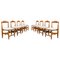 Vintage Dining Room Chairs in Oak and Bouclé from Guillerme & Chambron, 1960s, Set of 8, Image 1