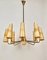 Chandelier in Brass with Fiber Glass Shades by Rupert Nikoll, Austria, 1962 2