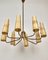 Chandelier in Brass with Fiber Glass Shades by Rupert Nikoll, Austria, 1962 3