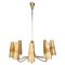 Chandelier in Brass with Fiber Glass Shades by Rupert Nikoll, Austria, 1962 1