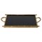 Serving Tray in Brass, Faux Bamboo & Black Laminate from Maison Bagues, France, 1960s, Image 1