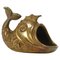 Mid-Century Sculptural Fish Ashtray in Brass by Walter Bosse, Austria, 1950s 1