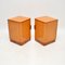 Art Deco Bedside Cabinets in Birds Eye Maple and Walnut , 1920s, Set of 2 4