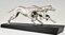 Plagnet, Art Deco Sculpture of Greyhounds, 1930, Metal & Marble 6