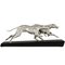Plagnet, Art Deco Sculpture of Greyhounds, 1930, Metal & Marble 1