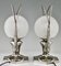 Art Deco Silvered Bronze Pegasus Lamps by Paris Star, 1925, Set of 2 6