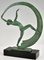 Janle for Max Le Verrier, Art Deco Bacchanale Nude Dancer with Scarf, 1930, Metal & Marble 4