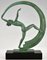 Janle for Max Le Verrier, Art Deco Bacchanale Nude Dancer with Scarf, 1930, Metal & Marble, Image 8
