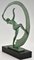 Janle for Max Le Verrier, Art Deco Bacchanale Nude Dancer with Scarf, 1930, Metal & Marble 6