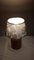 Lampada da tavolo vintage con piede in acero a forma di bottiglia con paravento in tessuto a motivi floreali, anni '70, Immagine 6
