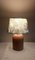 Lámpara de mesa vintage con base de arce en forma de botella con pantalla de tela con motivos florales, años 70, Imagen 7