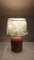 Lámpara de mesa vintage con base de arce en forma de botella con pantalla de tela con motivos florales, años 70, Imagen 5