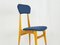Italienischer Mid-Century Stuhl aus Holz & Blauem Stoff, 1950er 2