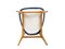 Italienischer Mid-Century Stuhl aus Holz & Blauem Stoff, 1950er 11