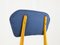 Mid-Century Italian Wooden & Blue Fabric Chair, 1950s, Image 5