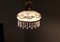 Small Vintage Ceiling Lamp with Decorated Brass Mounting with Patterned Glass Screen with Glass Hanging, 1990s, Image 4