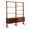 Vintage Bookcase in Exotic Wood and Brass, 1950s 1