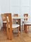 Travertine Circular Table with Wooden Chairs, Set of 7 4