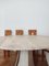 Travertine Circular Table with Wooden Chairs, Set of 7 10