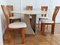 Travertine Circular Table with Wooden Chairs, Set of 7 2