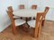 Travertine Circular Table with Wooden Chairs, Set of 7 11