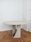 Travertine Circular Table with Wooden Chairs, Set of 7 8