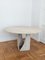 Travertine Circular Table with Wooden Chairs, Set of 7 7