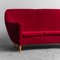 Curvy Sofa aus rotem Samt von Ico & Luisa Parisi, 1950er 8
