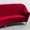 Divano Curvy in velluto rosso di Ico & Luisa Parisi, anni '50, Immagine 7