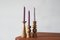 Scandinavian Wooden Candleholders, Set of 3, Image 3